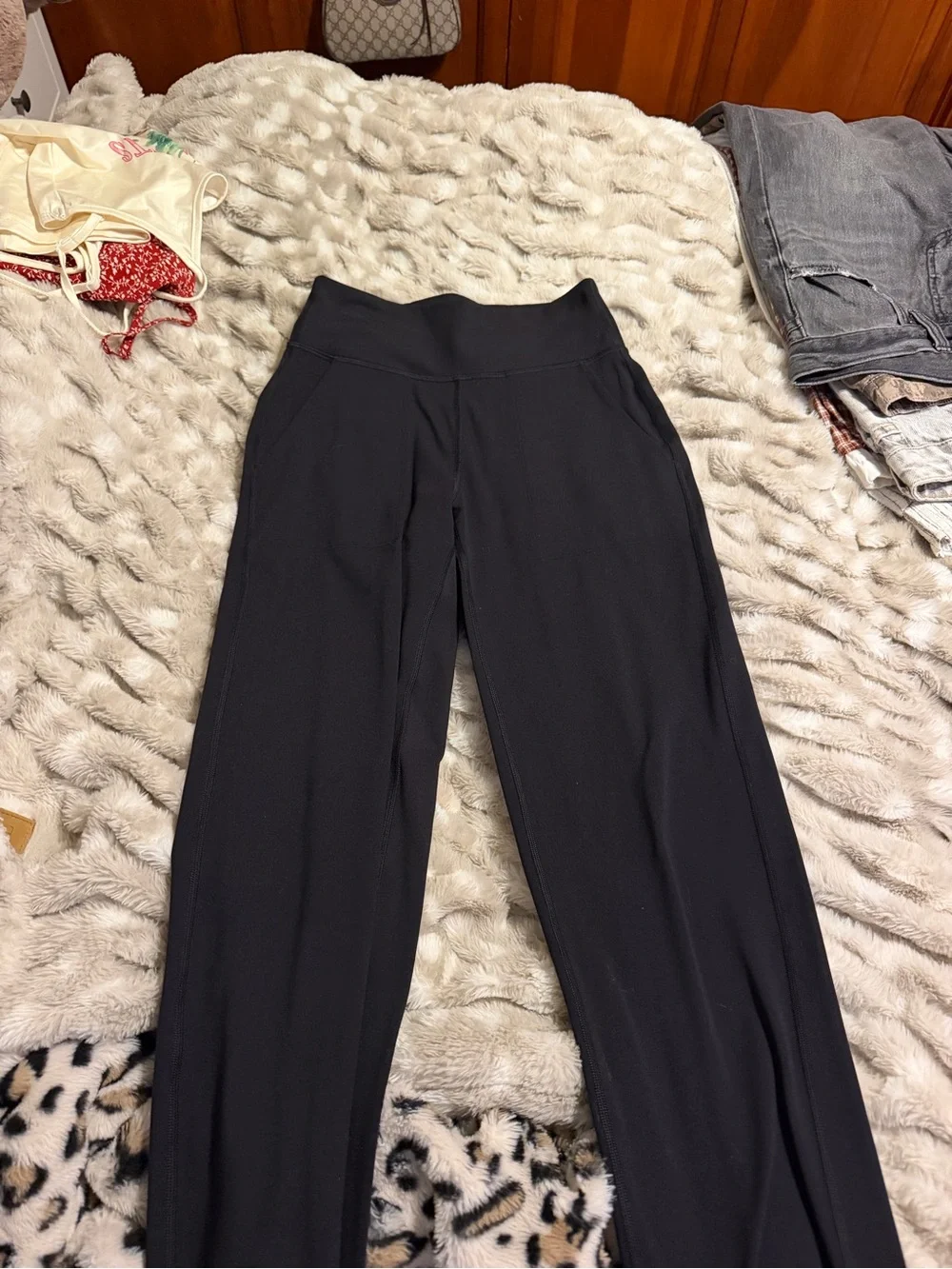 lululemon athletica Black Wide-Leg Track Pants